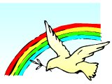 Dove of peace with a rainbow